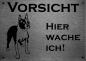 Preview: Edelstahl Hundeschild Boston Terrier VORSICHT Hier wache ich!